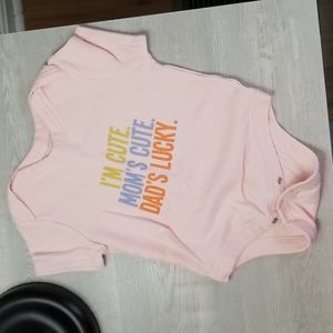 NWOT pale pink baby onesie size 12m